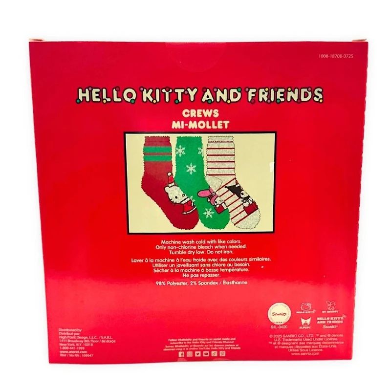 Hello Kitty® 3 Pack Cozy Crew Socks in Greeting Card Box