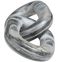 9" Gray Marble Geometric 2 Link Chain Sculpture Décor