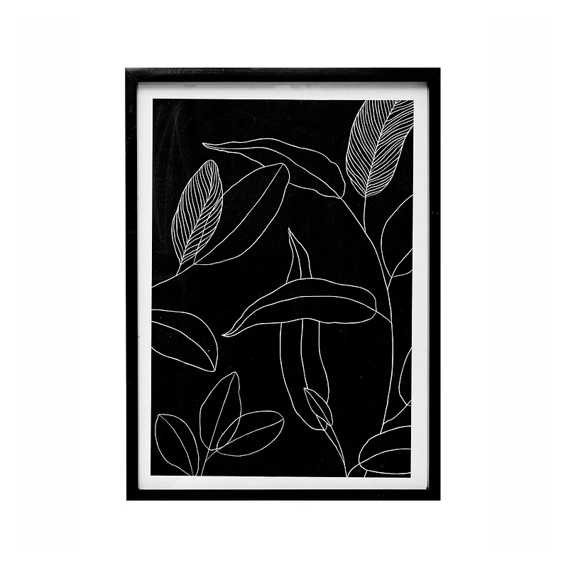 Hello Honey® Leaf Line Drawing Wood Framed Wall Décor