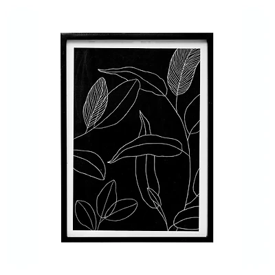 Hello Honey® Leaf Line Drawing Wood Framed Wall Décor
