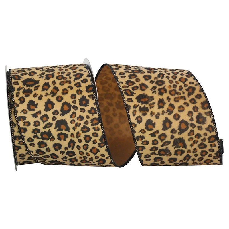 JAM Paper 4" x 10yd. Plush Furry Wired Jaguar Ribbon