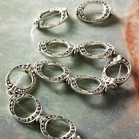 12 Pack:  Silver Small Frame Metal Beads, 15mm by Bead Landing™