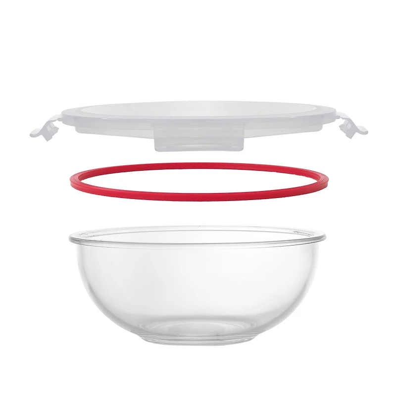 JoyJolt® Red Glass Mixing Bowls Set