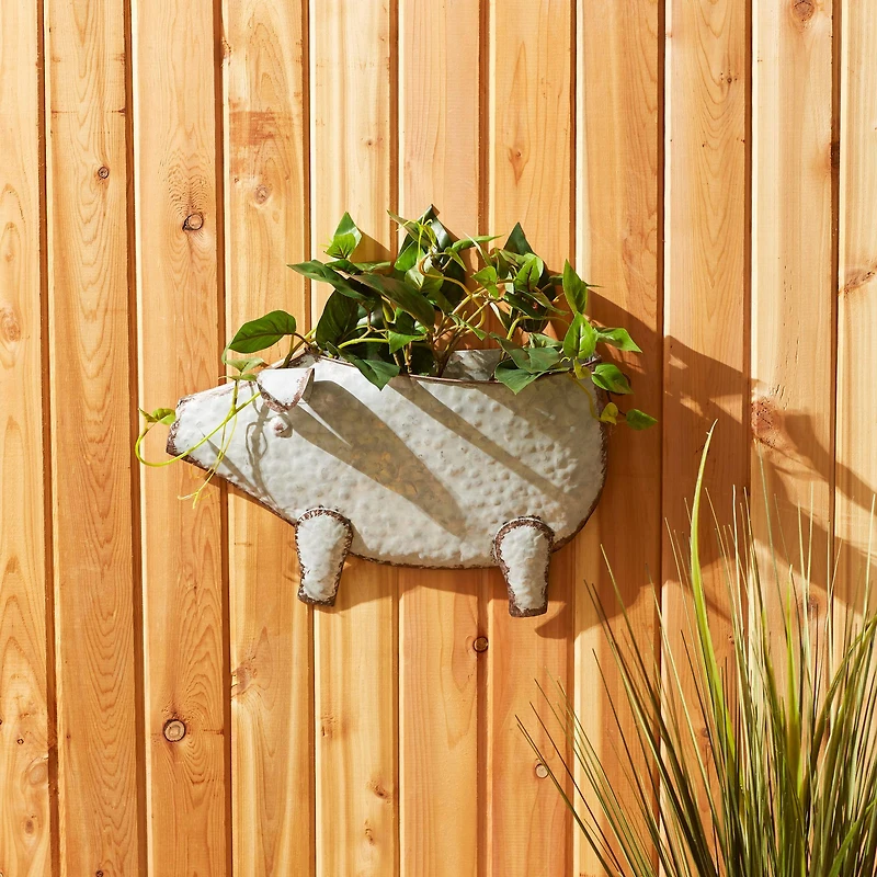 DII® 16.75" Pig Galvanized Wall Planter