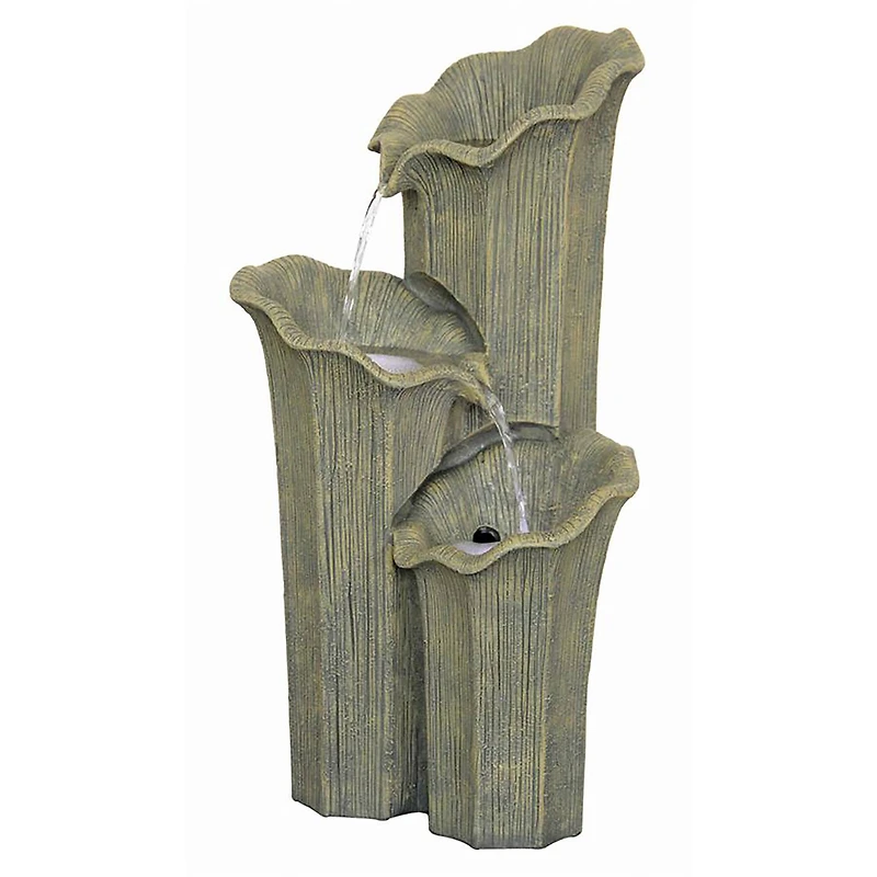 Design Toscano Three Lilies Cascading Sculptural Fountain