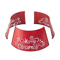 Glitzhome® Red 26" LED Merry Christmas Cutout Metal Tree Collar