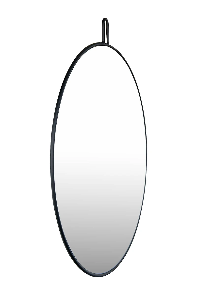 23.5" Round Metal Framed Wall Mirror with Hanger