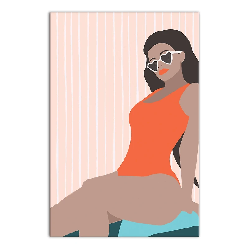 Beach Girl Canvas Wall Art