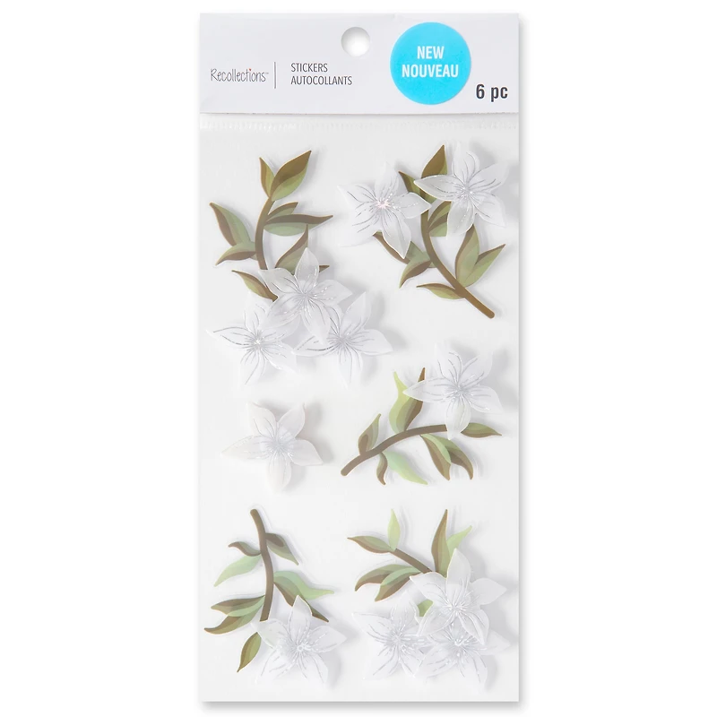 White Floral Stickers by Recollections™