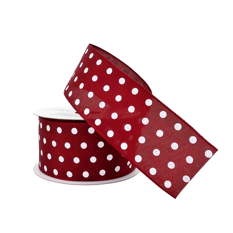 1.5" x 3yd. Taffeta Wired Polka Dot Ribbon by Celebrate It