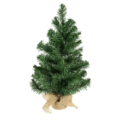 24" Unlit Mini Pine Artificial Christmas Tree in Burlap Sack
