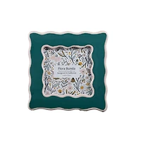Flora Bunda® 4" x 4" Two Tone Teal Wavy Ceramic Frame