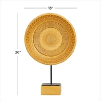 Gold Polystone Glam Sculpture, 20" x 13" x 6"