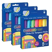 Creativity Street® Fluorescent Glide-On Tempera Paint Sticks, 3 Packs of 6