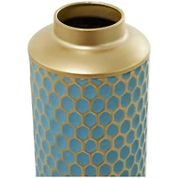Light Blue Metal Glam Vase, Set of 2