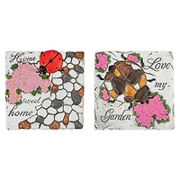7" Ladybug Outdoor Garden Stone Set