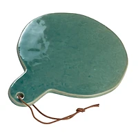 Hello Honey® 13.75" Aqua Round Stoneware Cheese Board with Leather Tie