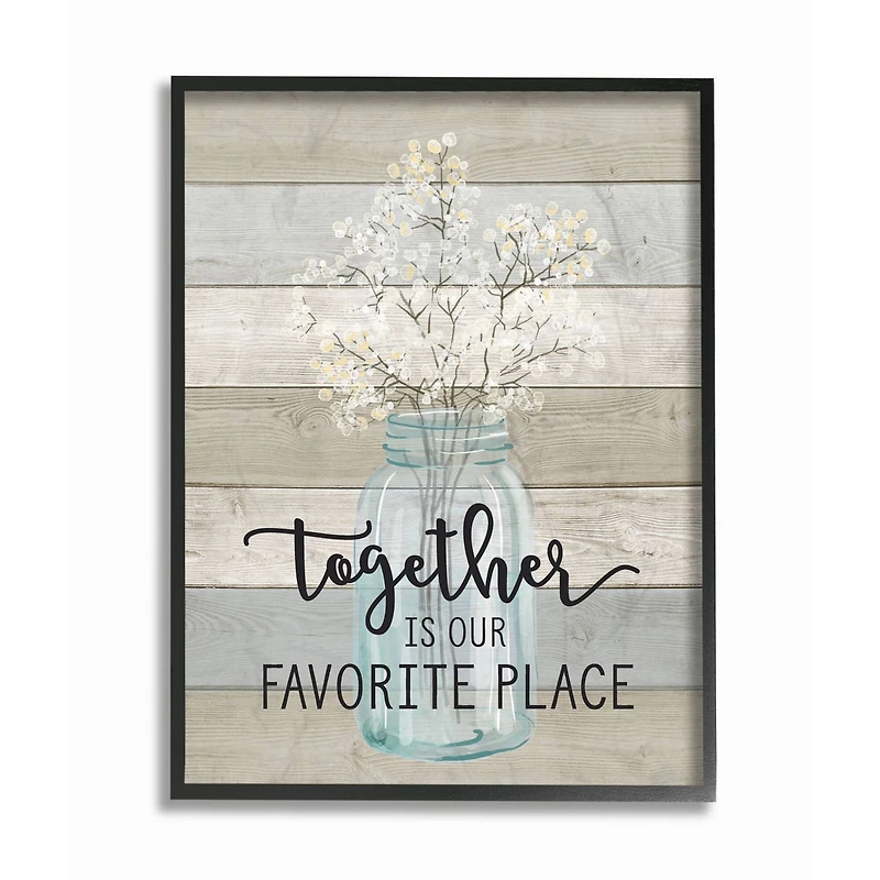 Stupell Industries Together Is Our Favorite Place Black Framed Wall Art