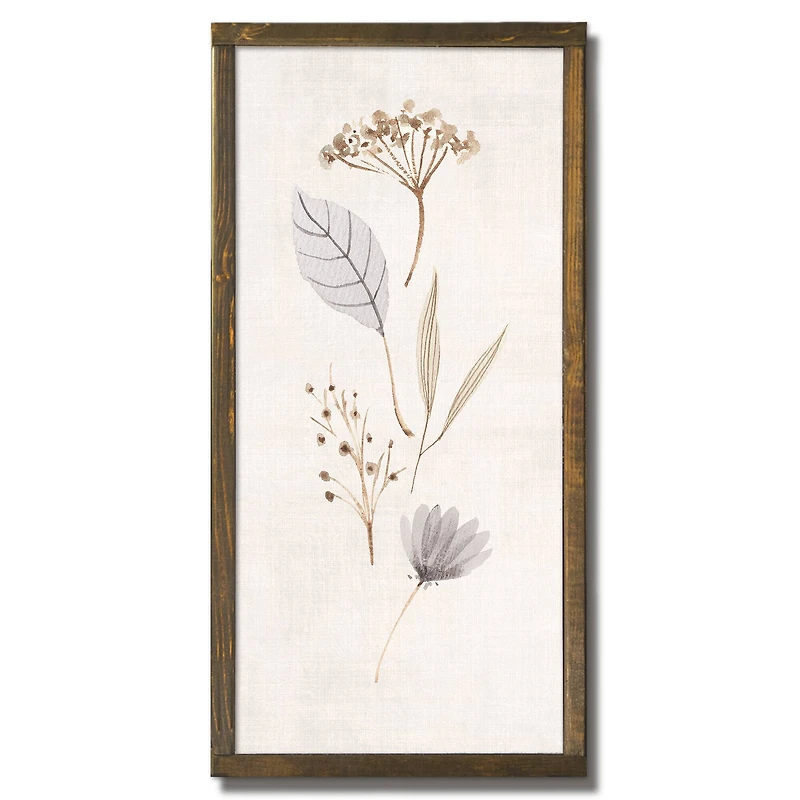 Spice & Blue Leaves II Framed Wood Plaque