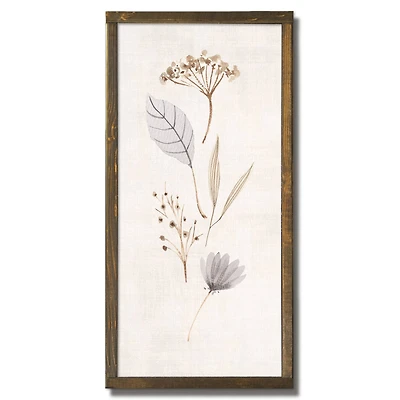 Spice & Blue Leaves II Framed Wood Plaque