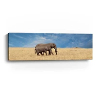 Elephant And Her Calf Canvas Giclee