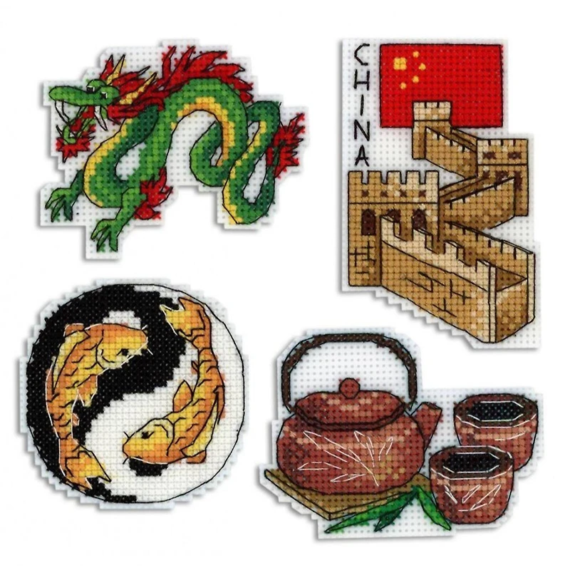 MP Studia China Magnets Plastic Canvas Counted Cross Stitch Kit