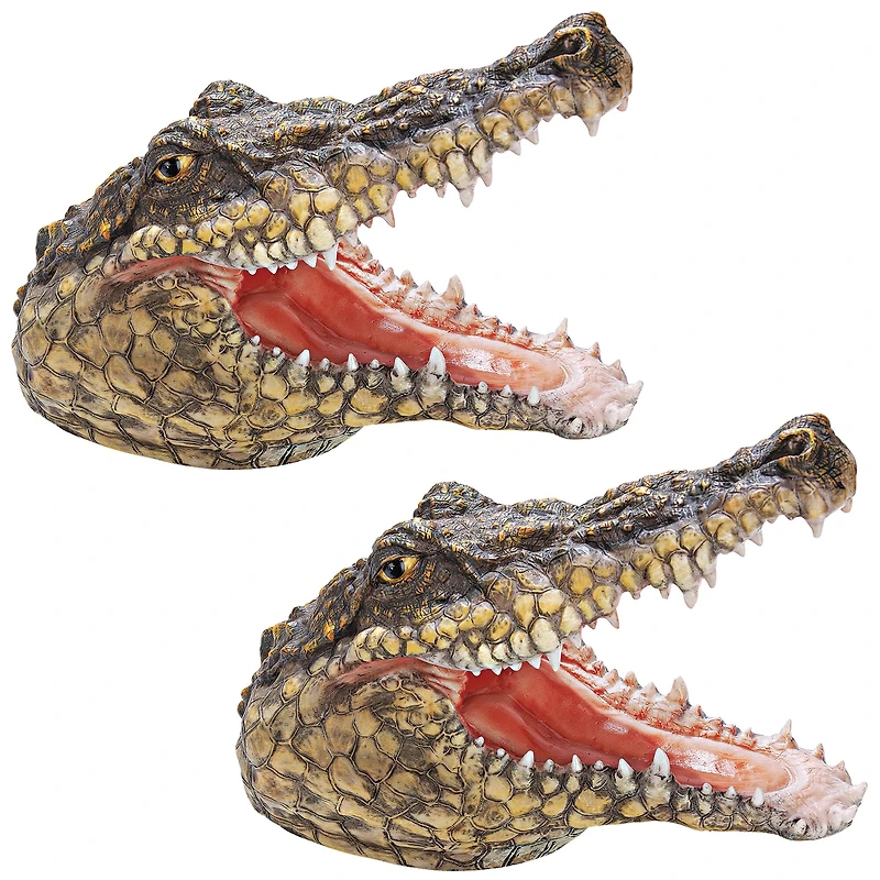 Design Toscano 12.5" Chomper's Gonna Get You Crocodile Statue, 2ct.