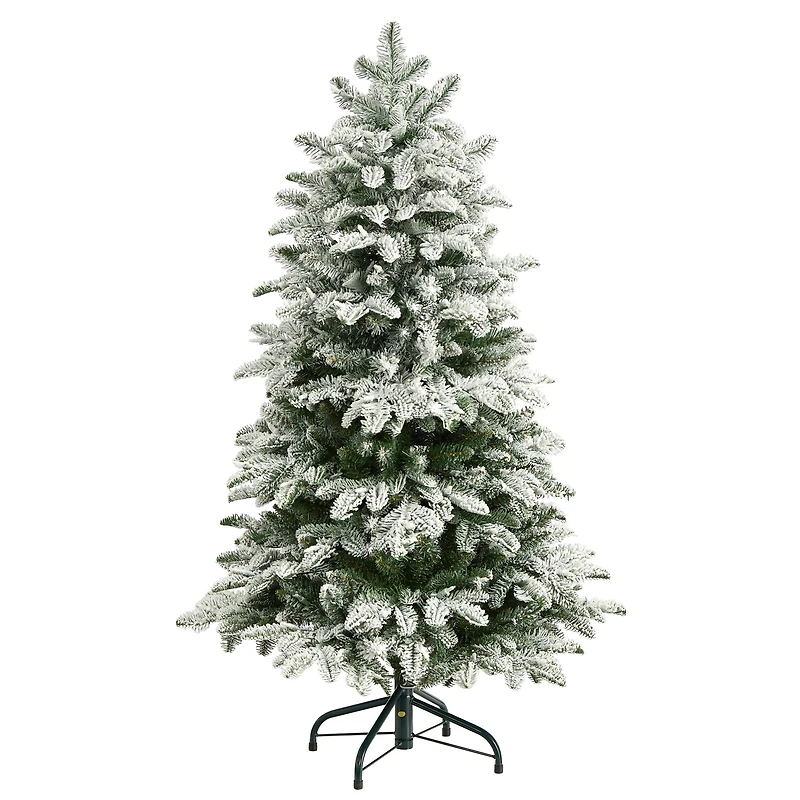 4ft. Pre-Lit Flocked North Carolina Fir Artificial Christmas Tree, Clear Lights