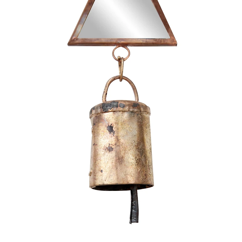 The Novogratz 32" Brown Metal Eclectic Mirror Wind Chime