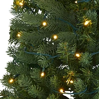 4ft. Pre-Lit Hanging Artificial Flat Back Christmas Tree, Clear LED Lights