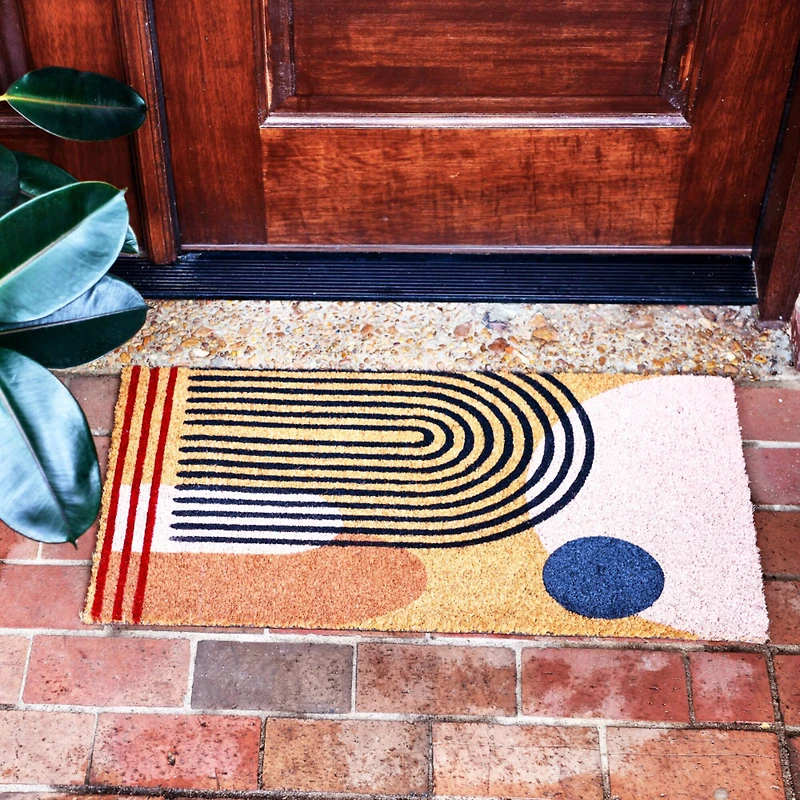 Hello Honey® Geometric Coir Doormat