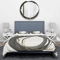 Designart 'Gold Glamour Circle IV' Geometric Bedding Set
