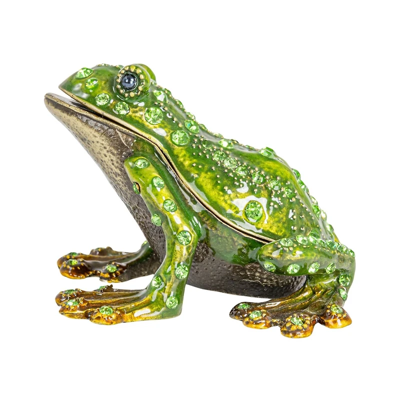 Hello Honey® 3" Green Jeweled Frog Trinket Box