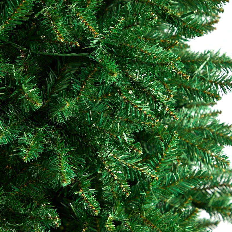 12ft. Pre-Lit Slim Green Mountain Pine Artificial Christmas Tree, Clear LED Lights