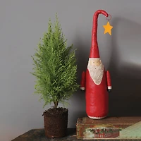 Hello Honey® 18" Hand-Painted Canvas Santa with Star Decoration