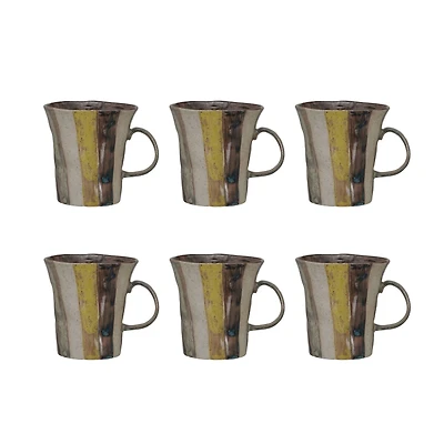 Hello Honey® 16oz. Rustic Striped Stoneware Mugs, 6ct.