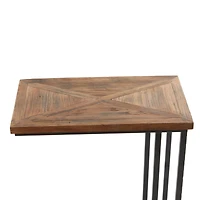 Brown Metal Rustic Accent Table 26" x 19" x 11"