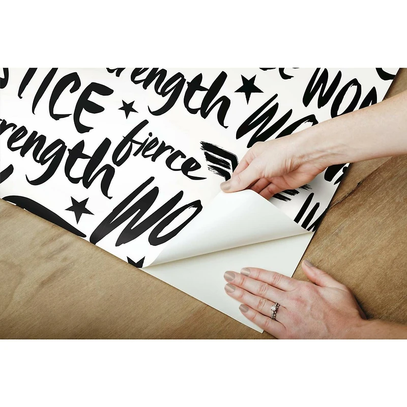 RoomMates Wonder Woman Script Peel & Stick Wallpaper