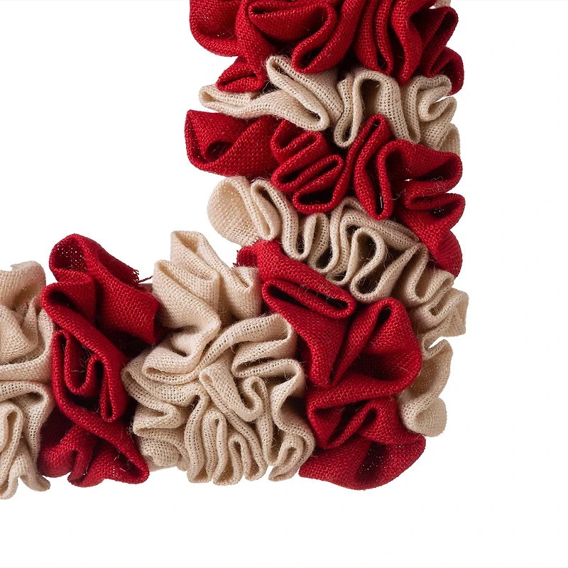 Glitzhome® 19" American Flag Square Fabric Wreath