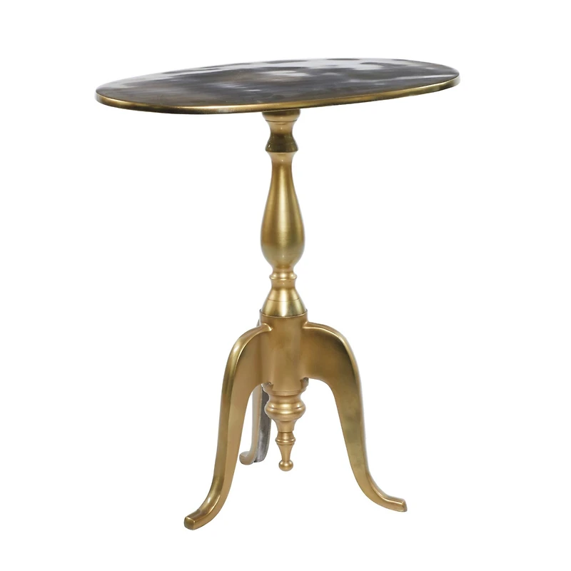 21" Gold Aluminum Traditional Accent Table