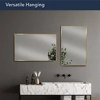 Head West Brassy Gold Spectrum Metal Rectangular Bathroom Vanity Mirror