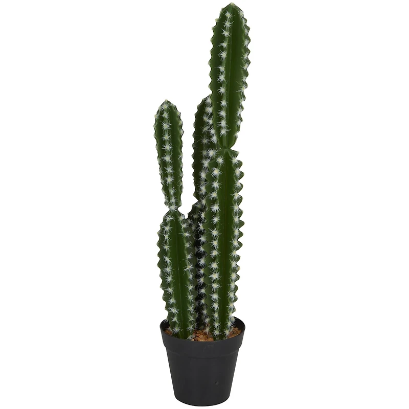 The Novogratz 23" Green Faux Foliage Cactus Artificial Plant With Black Round Pot