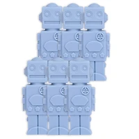 The Pencil Grip Light Blue Robot Silicone Chewable Pencil Toppers, 6ct.