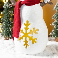Glitzhome® 15" Christmas Lighted Resin Snowman Table Decor