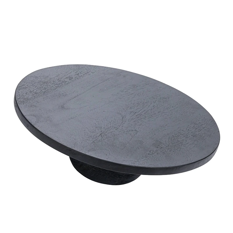 Hello Honey® 15" Black Round Mango Wood Pedestal