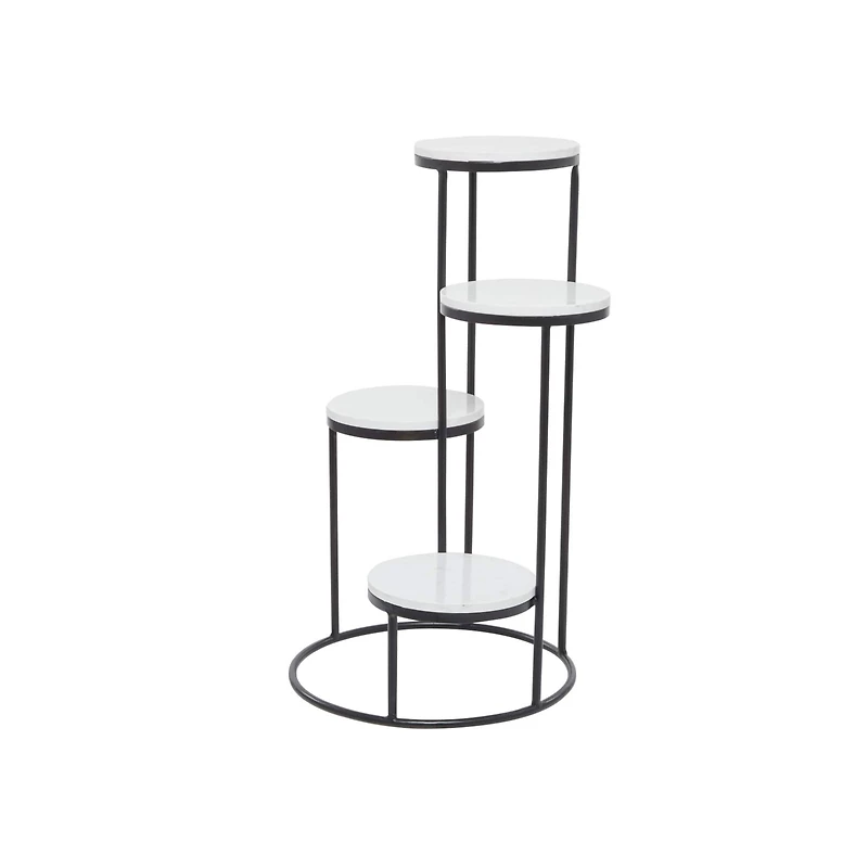White Iron Modern Plantstand, 31" x 17" x 17"