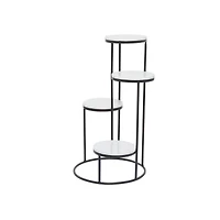 White Iron Modern Plantstand, 31" x 17" x 17"