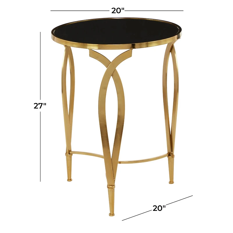 Black Metal Contemporary Accent Table 27" x 20" x 20"