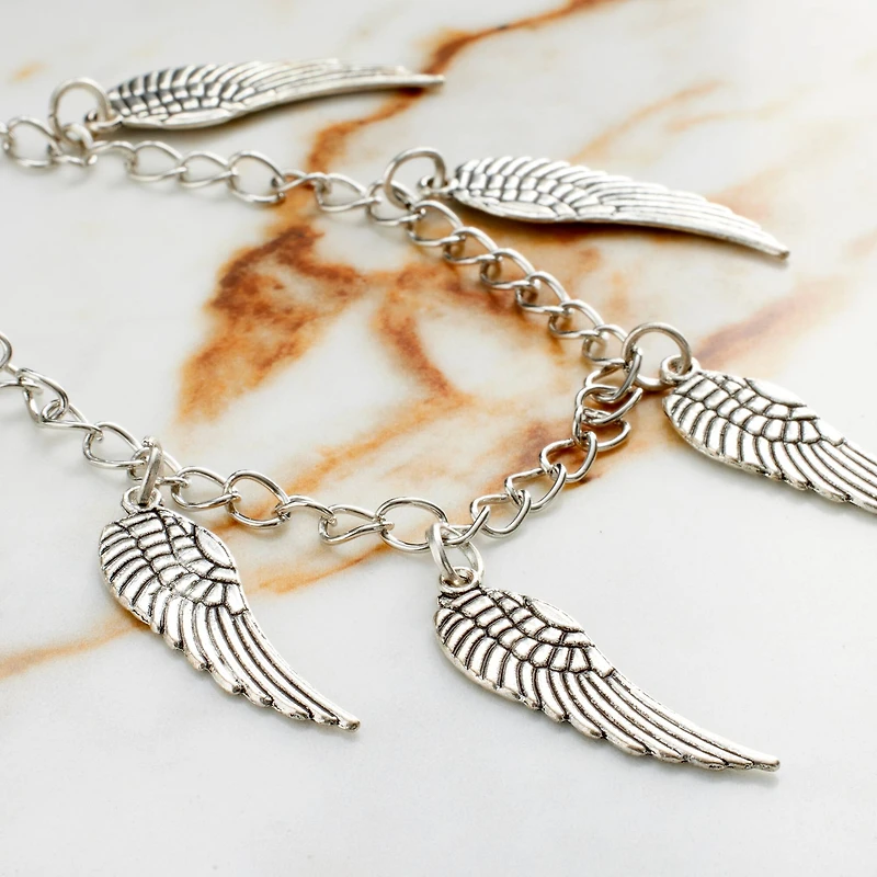 12 Pack: Antique Silver Wing Beads, 30mm by Bead Landing™