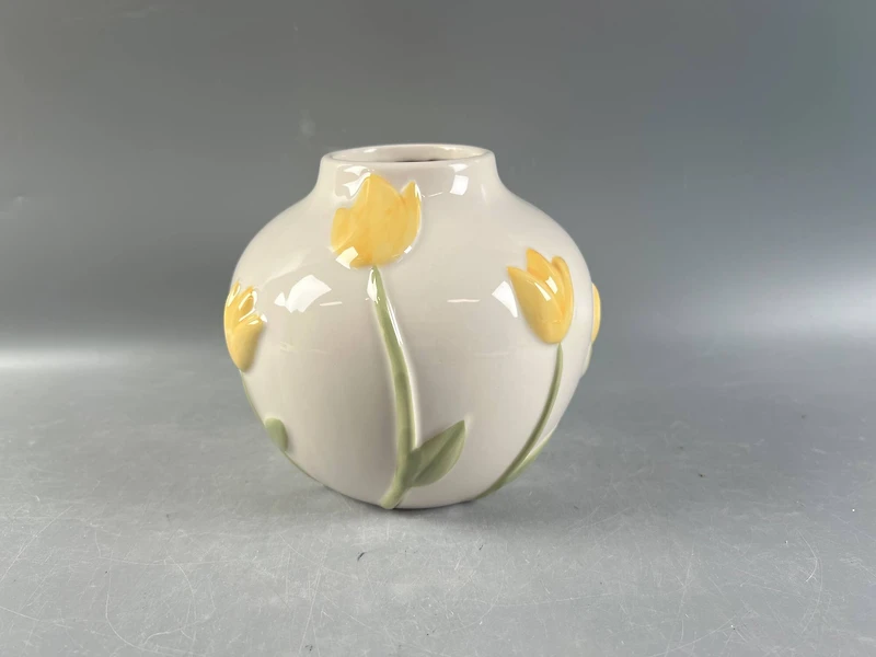 6" Yellow Tulip Ceramic Vase by Ashland®